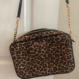 Michael Kors cheetah crossbody bag gold adjustable